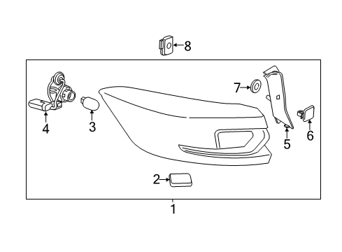 2020 Buick Regal TourX LAMP,RR STOP Diagram for 39099114