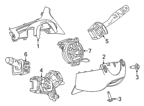 2023 Chevy Bolt EV Shroud, Switches & Levers Diagram