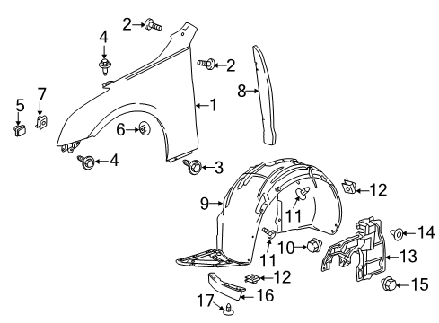 2017 Cadillac ATS Fender & Components Diagram 4 - Thumbnail