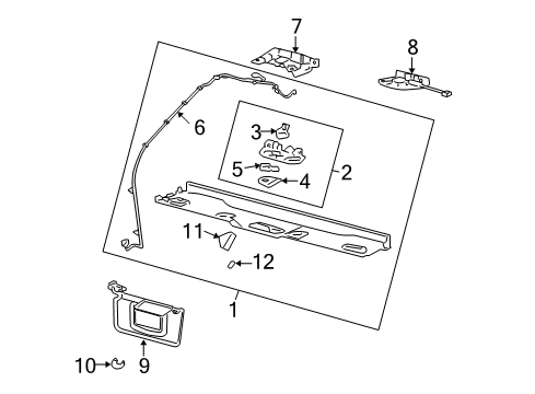 2009 Pontiac G6 Guide Assembly, Folding Top Front Locating Pinion Diagram for 25823101