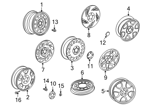 2003 Saturn LW200 Wheels Diagram