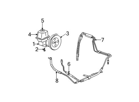 2002 Oldsmobile Bravada P/S Pump & Hoses, Steering Gear & Linkage Diagram 3 - Thumbnail