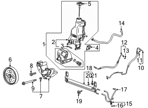 2023 GMC Sierra 2500 HD P/S Pump & Hoses, Steering Gear & Linkage Diagram 3 - Thumbnail