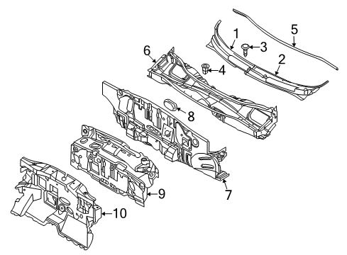 2009 Pontiac G3 Cowl Diagram