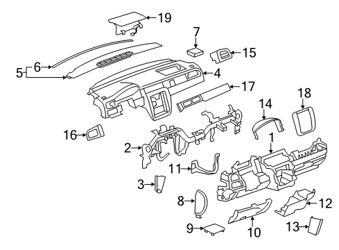 2013 Chevy Silverado 3500 HD Instrument Panel Diagram 1 - Thumbnail