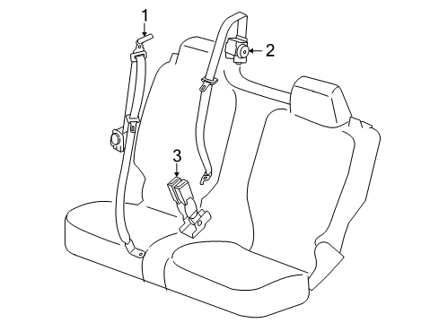 2009 Hummer H3 Rear Seat Belts Diagram