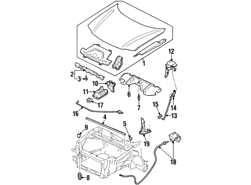 2004 Oldsmobile Silhouette Hood & Components Diagram