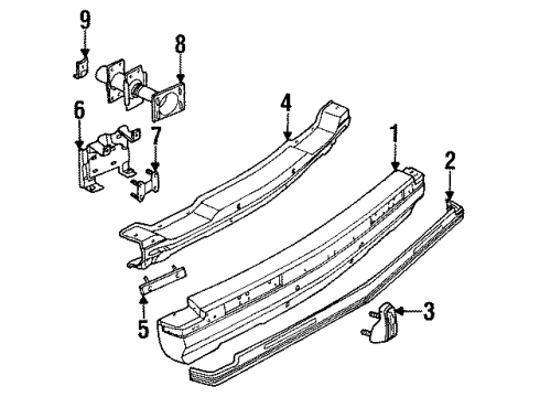 1993 Cadillac Fleetwood Rear Bumper Diagram 1 - Thumbnail