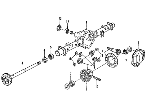 1986 Chevy G30 Rear Axle, Differential, Propeller Shaft Diagram 1 - Thumbnail