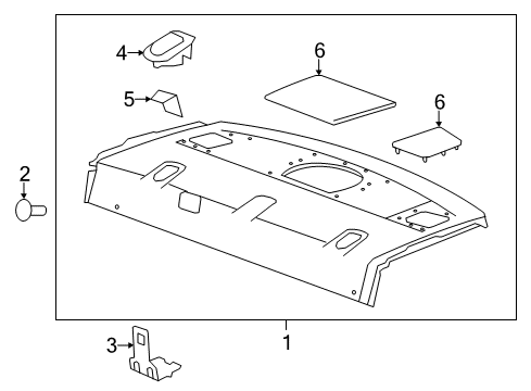 2014 Cadillac CTS Trim Assembly, Rear Window Panel *Ebony Diagram for 22931675