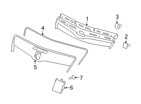 2010 Saturn Vue Hood & Grille - Grille & Components Diagram