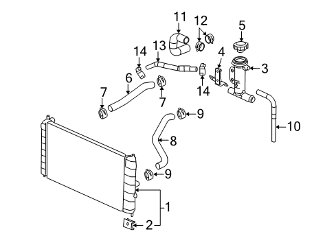 2006 Saturn Ion Bracket, Supercharge Front Diagram for 15271970