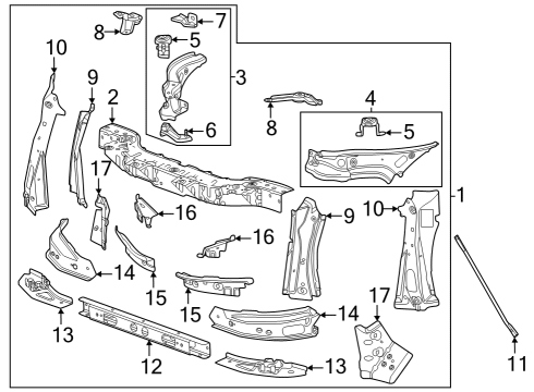 2023 Chevy Colorado BRACKET ASM-F/END SH MET CR BR Diagram for 84785740