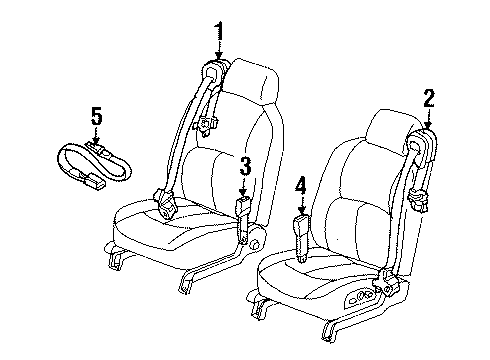 2002 Oldsmobile Aurora Front Seat Belts Diagram