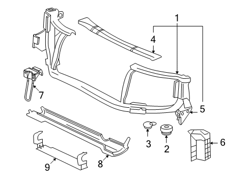 2006 Buick Rainier Radiator Support Diagram