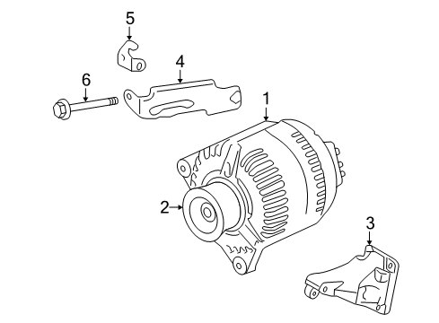 2010 Pontiac Vibe Bracket,Generator Pivot Diagram for 19185548