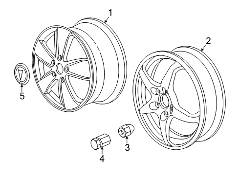 2004 Pontiac GTO Wheels, Covers & Trim Diagram