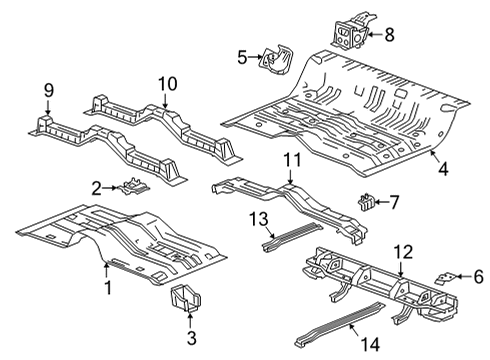 2022 GMC Sierra 2500 HD Floor Diagram 1 - Thumbnail