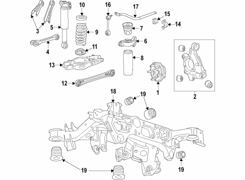 2020 Chevy Camaro Rear Coil Spring Diagram for 23341855