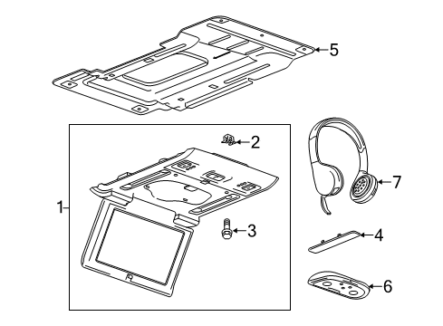 2015 Cadillac Escalade ESV Control Assembly, Video Remote Diagram for 84012998