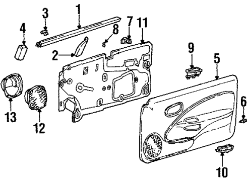 1997 Saturn SC1 Interior Trim - Door Diagram