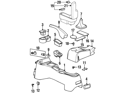 1996 Saturn SC2 Console Diagram