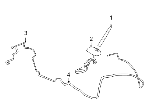 2008 GMC Acadia Base Assembly, Radio Antenna Diagram for 25839395