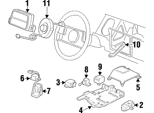 1989 Oldsmobile 98 SENSOR, Inflatable Restraint System Diagram for 16130094