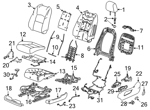 2022 Cadillac XT4 COVER ASM-F/SEAT CUSH *BLACK Diagram for 87867282