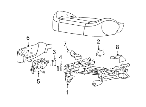 2005 Chevy Colorado Switch Asm,Driver Seat Adjuster *Vy Dark Pewter Diagram for 89041544