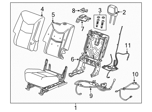 2017 GMC Acadia Pad Assembly, R/Seat Bk Diagram for 84489895