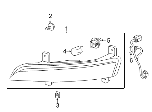 2015 Chevy Traverse Lamp Assembly, Parking & Turn Signal Diagram for 23305608