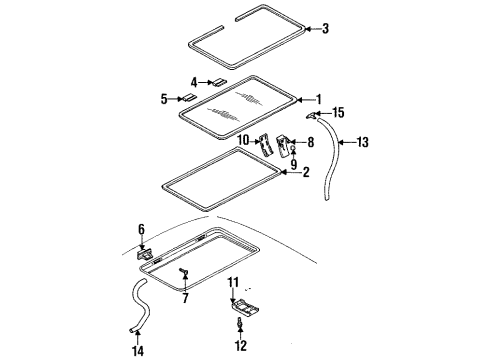 1996 Pontiac Trans Sport Weatherstrip Assembly, Rf Vent Wdo Diagram for 10226572