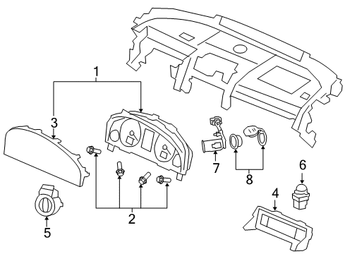 2008 Pontiac G8 Instrument Panel Gage CLUSTER Diagram for 92216916