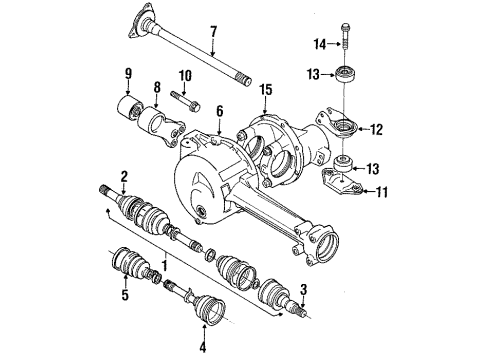 1998 Chevy Tracker Joint Kit,Front Wheel Drive Shaft Double Offset Inner Diagram for 91172662