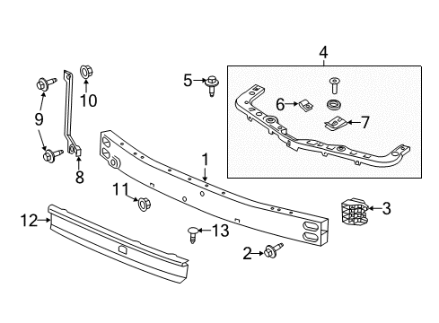 2021 GMC Terrain Bumper & Components - Front Diagram