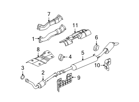 2006 Chevy Uplander Exhaust Muffler Assembly (W/ Exhaust Pipe & Tail Pipe) Diagram for 15839173