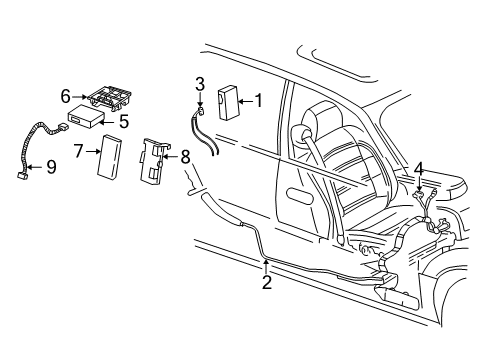 2000 Cadillac DeVille Transceiver Pkg, Mobile Telephone Diagram for 25714541