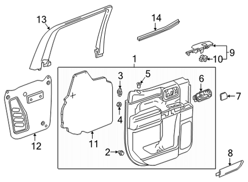 2021 GMC Sierra 3500 HD Rear Door Diagram 4 - Thumbnail