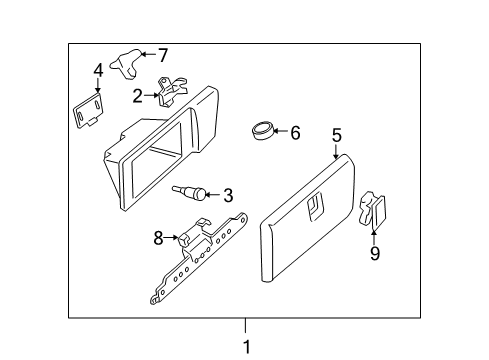 2007 Saturn Relay Latch Asm,Instrument Panel Compartment Door *Gray*Gray Diagram for 19260651