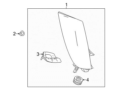 2015 Cadillac XTS Bracket, Rear Bumper Fascia Upper Diagram for 22782474