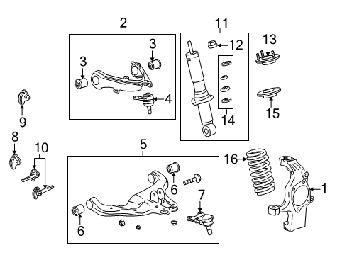 2006 GMC Canyon Front Suspension, Control Arm Diagram 3 - Thumbnail