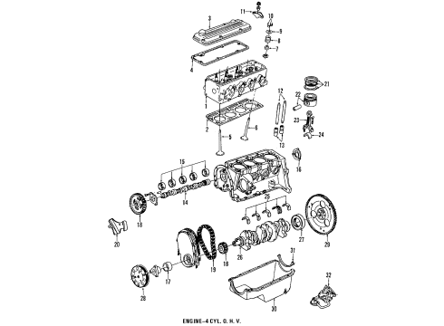 1986 Oldsmobile Firenza Engine Parts & Mounts, Timing, Lubrication System Diagram 2 - Thumbnail