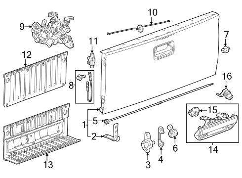 2023 Chevy Colorado HANDLE ASM-PUBX E/GATE LAT Diagram for 84785245