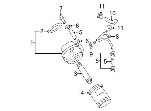 2007 Buick Rendezvous Cooler Assembly, Engine Oil Diagram for 12597310