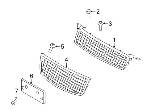 2011 Chevy Aveo5 Grille & Components Diagram