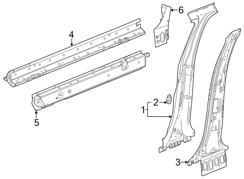 2024 Buick Encore GX Center Pillar & Rocker Diagram