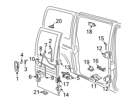 1998 Chevy Express 3500 Side Door Diagram 1 - Thumbnail