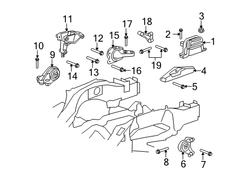 2012 Chevy Equinox Engine & Trans Mounting Diagram