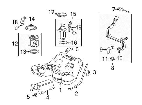 2015 Chevy Camaro Gasket, Fuel Pump Bracket Diagram for 12633917